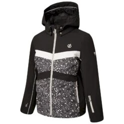 Dare 2b Girls Belief II Ski Jacket (Black/White) -Ski Sale Store k02494e4e89dffa34d7ff7f839a334b3b
