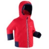 WEDZE KIDS' WARM AND WATERPROOF SKI JACKET 500 PULL'N FIT RED / NAVY
