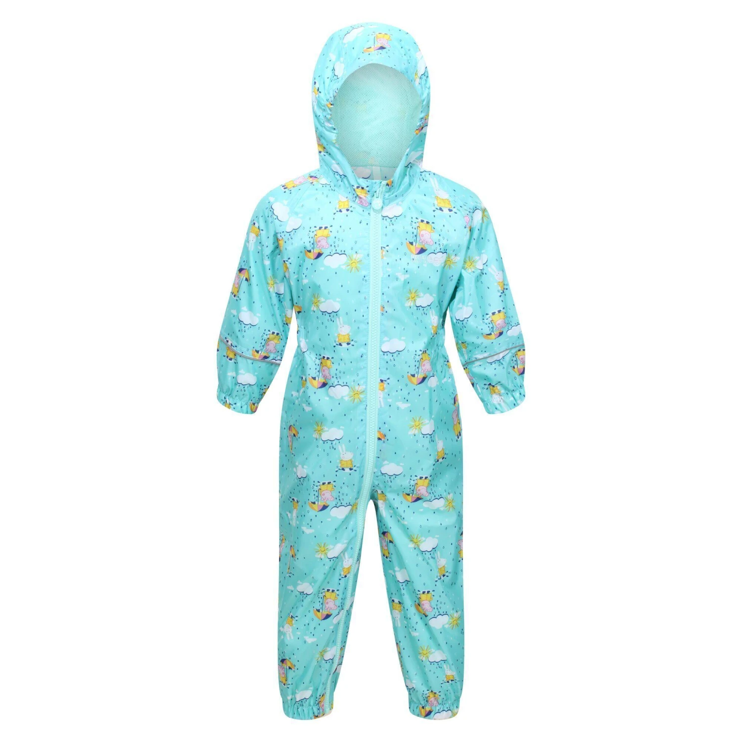 Regatta Childrens/Kids Pobble Peppa Pig Clouds Waterproof Puddle Suit (Aruba Blue) 1 Regatta Childrens/Kids Pobble Peppa Pig Clouds Waterproof Puddle Suit (Aruba Blue)
