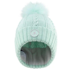 WEDZE KIDS’ SKI HAT - CABLE-KNIT FUR WOOL -Ski Sale Store k1591698b1fdbbcf12d0f41b2048bf3d7