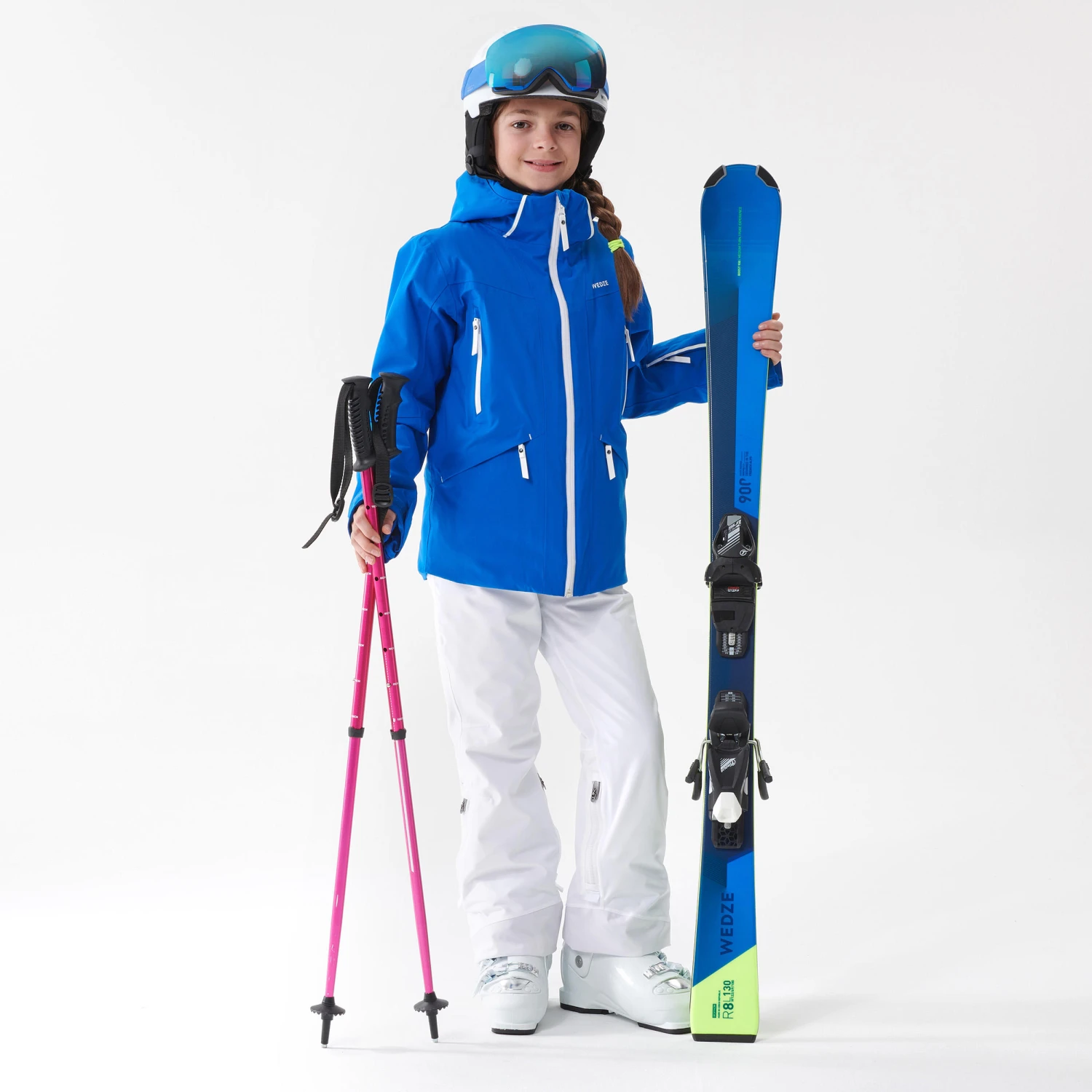 WEDZE KIDS’ WARM AND WATERPROOF SKI JACKET 900 BLUE 2 WEDZE KIDS’ WARM AND WATERPROOF SKI JACKET 900 BLUE - Image 2