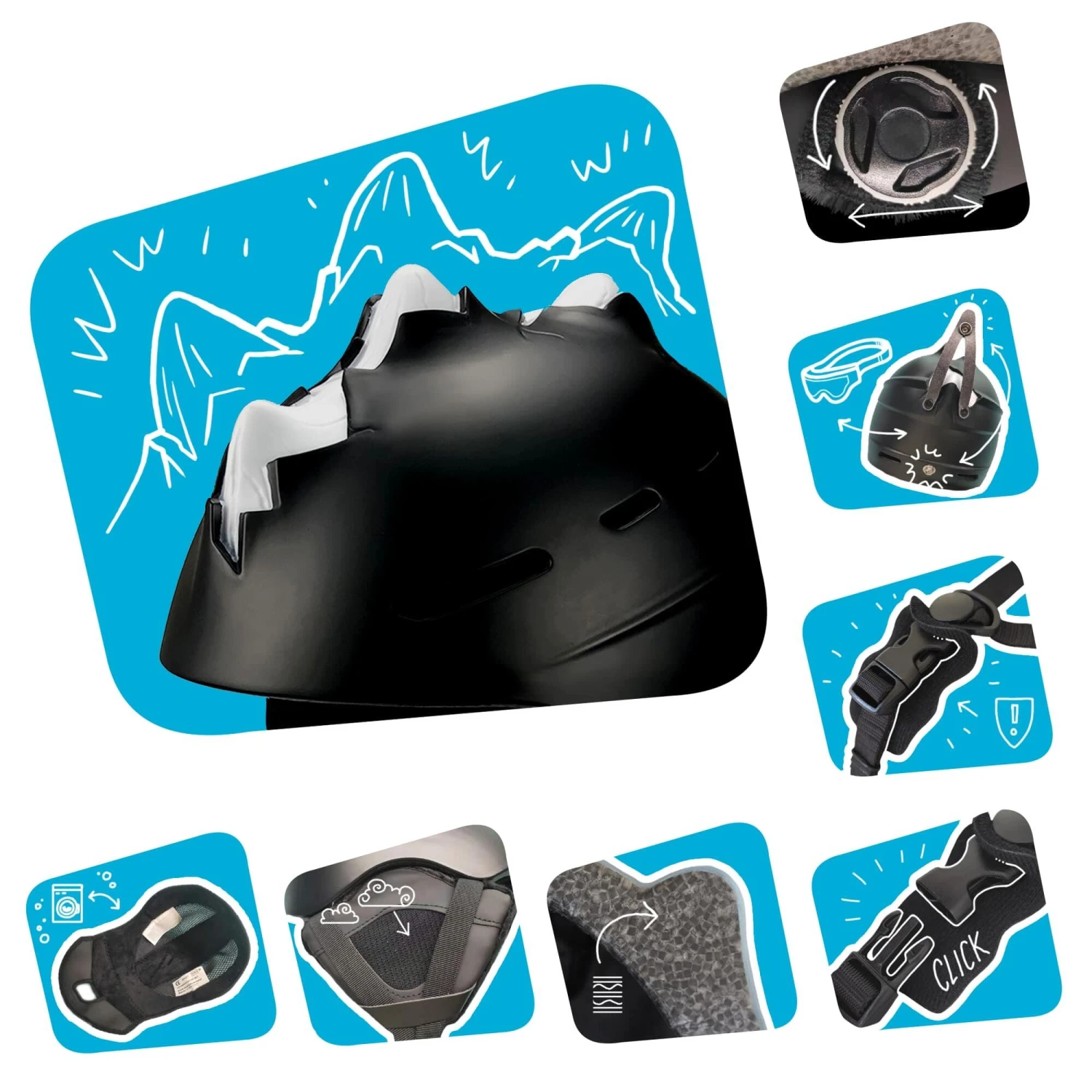 Ski Helmet For Teens And Adults | Matt Black | Crazy Safety | EN 1077 Certified 3 Ski Helmet For Teens And Adults | Matt Black | Crazy Safety | EN 1077 Certified - Image 3