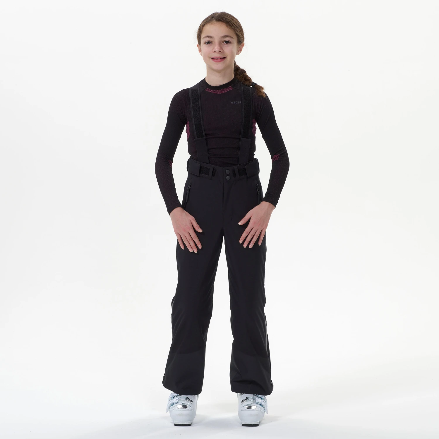 WEDZE KIDS’ REMOVABLE SKI CLUB COMPETITION TROUSERS - 980 2 WEDZE KIDS’ REMOVABLE SKI CLUB COMPETITION TROUSERS - 980 - Image 2