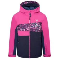 Dare 2b Childrens/Kids Humour Leopard Print Waterproof Ski Jacket (Raspberry Rose)