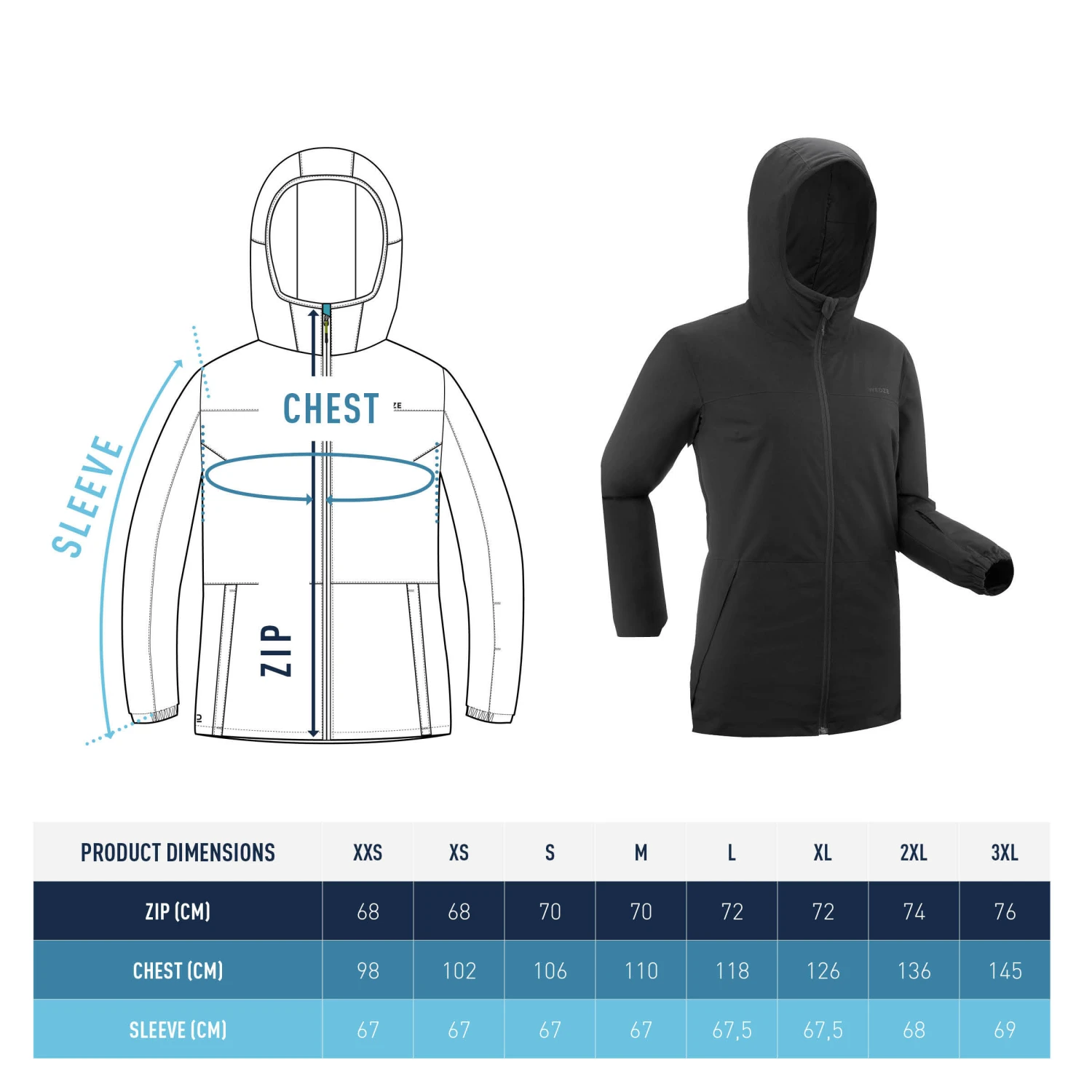 WEDZE WOMEN'S SKI JACKET 100 7 WEDZE WOMEN'S SKI JACKET 100 - Image 7