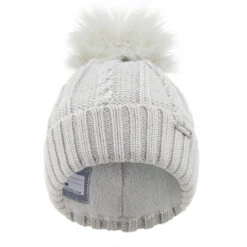 WEDZE KIDS’ SKI HAT - CABLE-KNIT FUR WOOL -Ski Sale Store k61d8169ee9e8fecdcb3e6dcdeaba000e