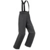 WEDZE KIDS’ WARM AND WATERPROOF SKI TROUSERS 100 DARK GREY