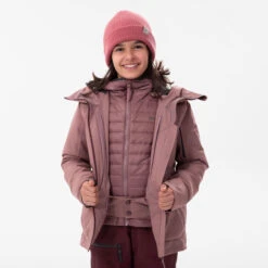 WEDZE GIRLS 3-IN-1 WATERPROOF SKI JACKET FR 900 -Ski Sale Store k9378bc44062ed132bdc85ae9d8934b74