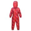 Regatta Childrens/Kids Pobble Peppa Pig Dinosaur Waterproof Puddle Suit (True Red)