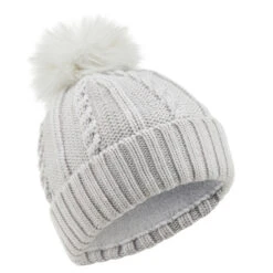 WEDZE KIDS’ SKI HAT - CABLE-KNIT FUR WOOL -Ski Sale Store kb7efdb626e5f64fb1b647b39c600aa8a
