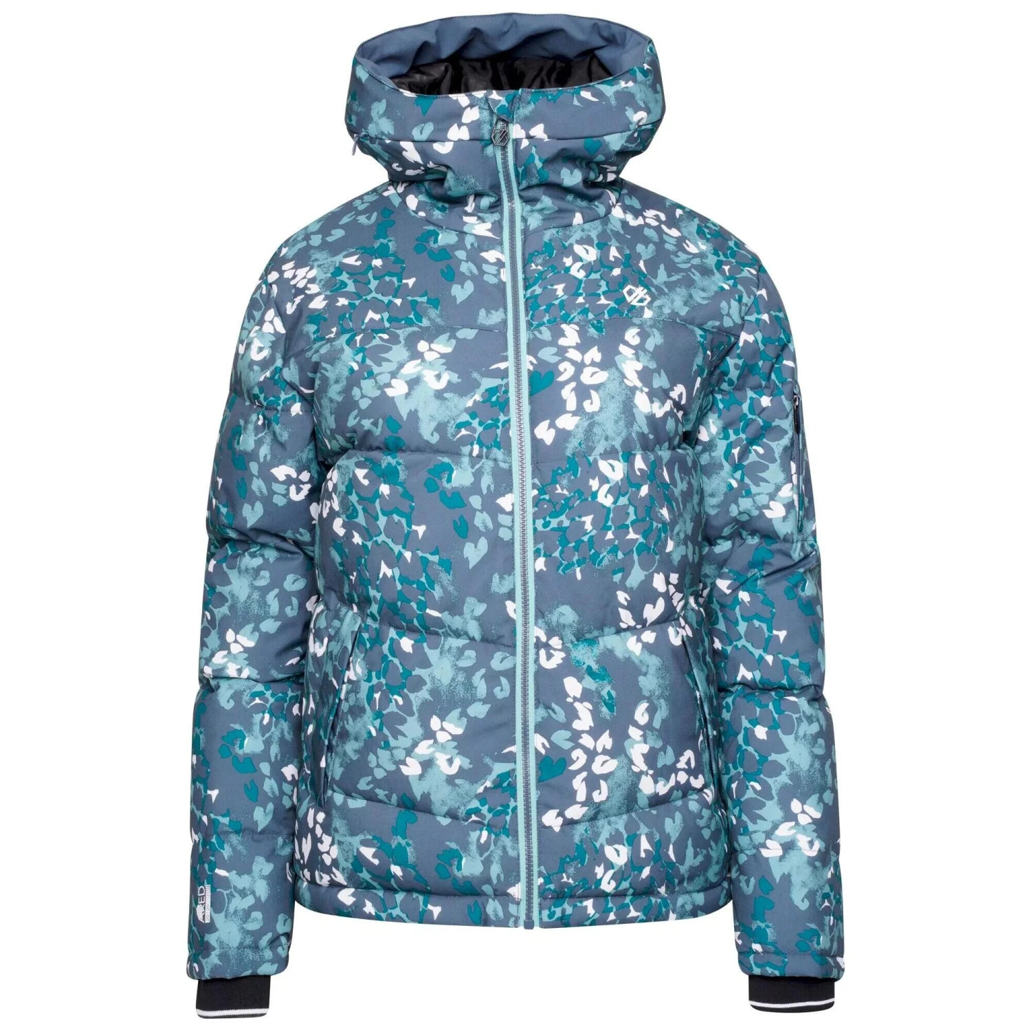 Dare 2b Womens/Ladies Verdict Animal Print Insulated Hooded Ski Jacket (Canton Green) 1 Dare 2b Womens/Ladies Verdict Animal Print Insulated Hooded Ski Jacket (Canton Green)