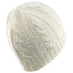 WEDZE KIDS SKI HAT CABLE KNIT ECRU -Ski Sale Store kba6116e42e9bf7254ee118ef32d40f48