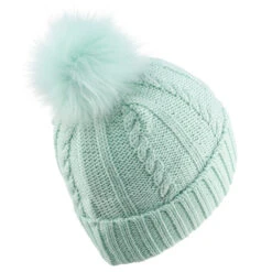 WEDZE KIDS’ SKI HAT - CABLE-KNIT FUR WOOL -Ski Sale Store kc0593ea5d61fc333739206f81d800cb7
