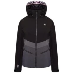 Dare 2b Womens/Ladies Equalise Heated Ski Jacket (Black/Ebony Grey)