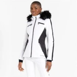 Regatta Womens/Ladies Julien Macdonald Mastery Animal Print Ski Jacket (White/Black) -Ski Sale Store kec15d86f3402731f3734e37f870f3d30