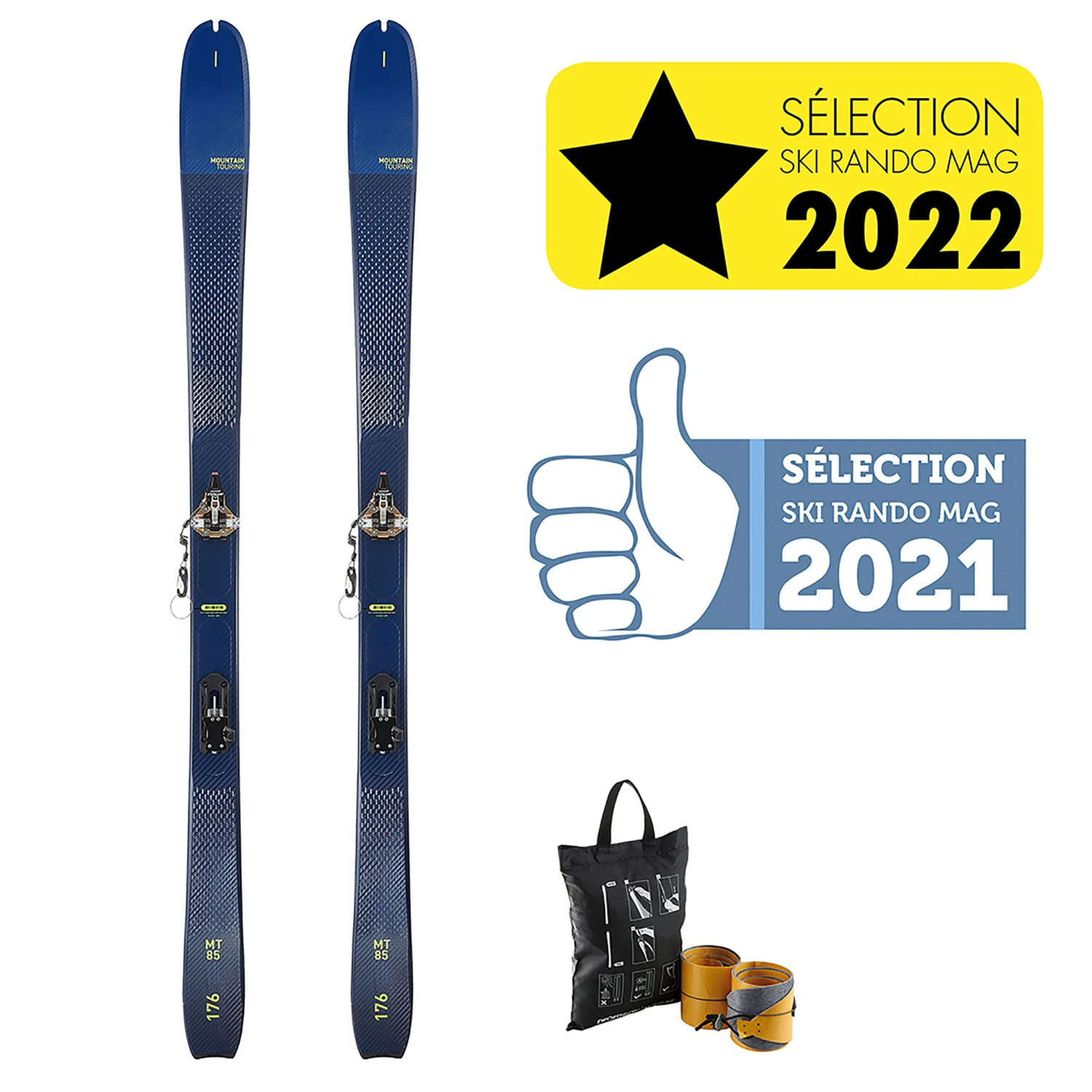 WEDZE TOURING SKI - MT85 + TOUR LIGHT BINDINGS + SKINS 2 WEDZE TOURING SKI - MT85 + TOUR LIGHT BINDINGS + SKINS - Image 2